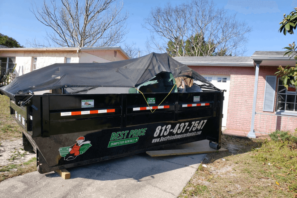 dumpster to clean basement