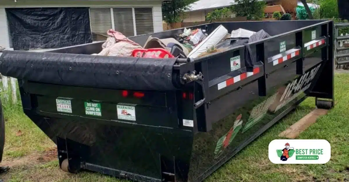 dumpster for hot water heater disposal