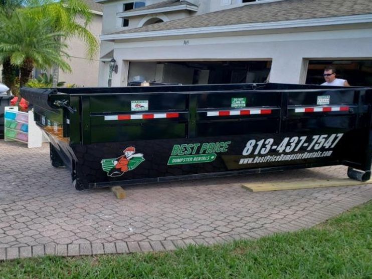 Lawn mower disposal dumpster