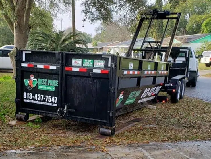 laundry room renovation dumpster